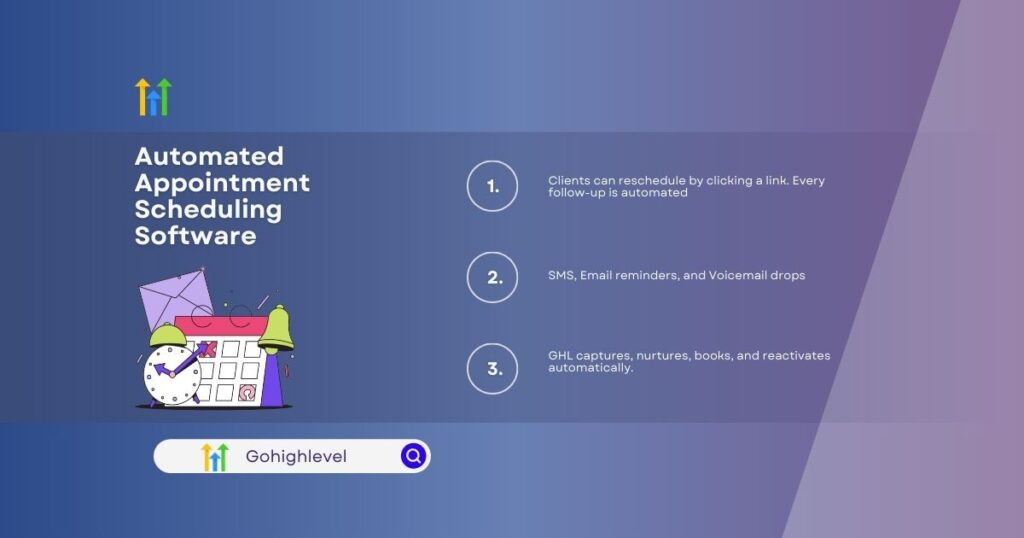 GHL gives you a customizable booking calendar that works like a full client appointment scheduling system