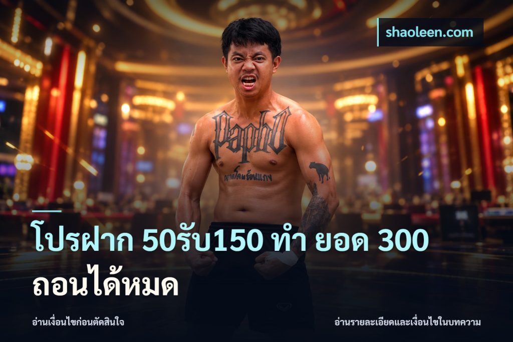 โปรฝาก 50รับ150 ทํา ยอด 300 ถอนได้หมด