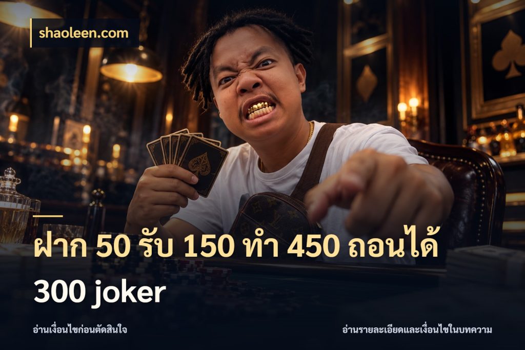 ฝาก 50 รับ 150 ทํา 450 ถอนได้ 300 joker