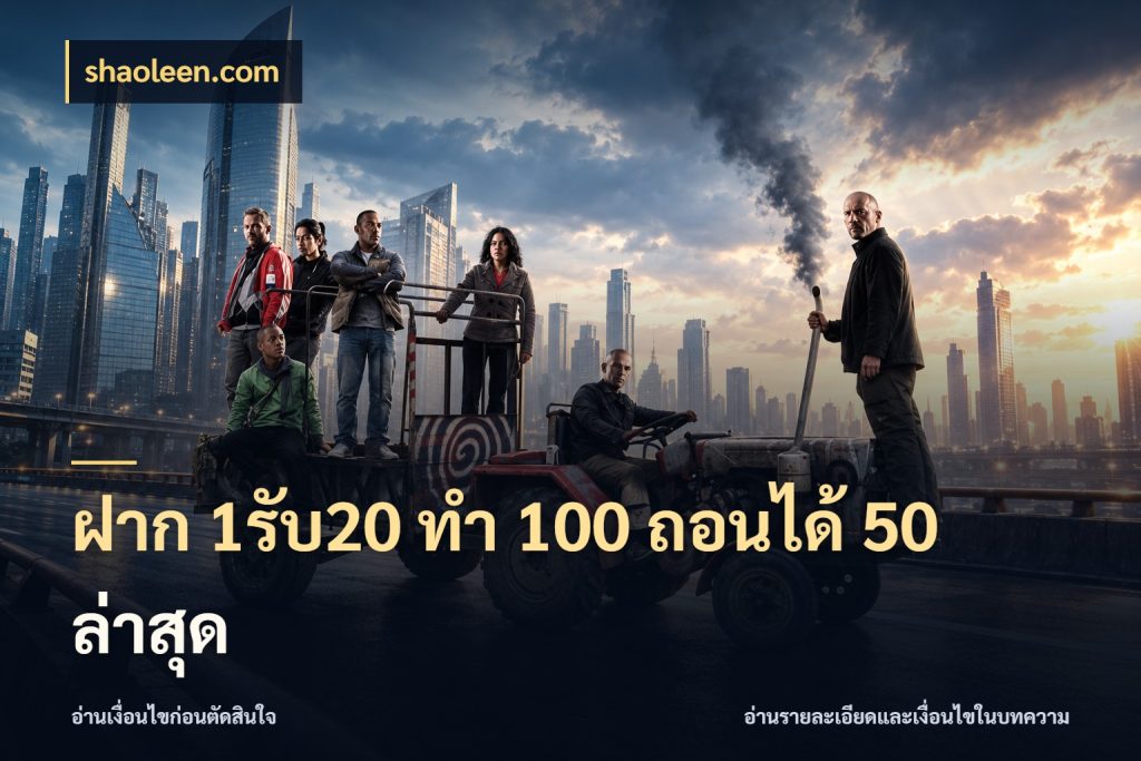 ฝาก 1รับ20 ทํา 100 ถอนได้ 50 ล่าสุด