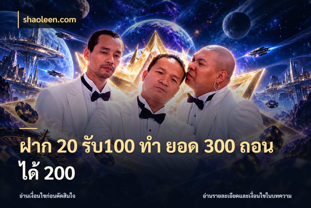 ฝาก 20 รับ100 ทํา ยอด 300 ถอนได้ 200