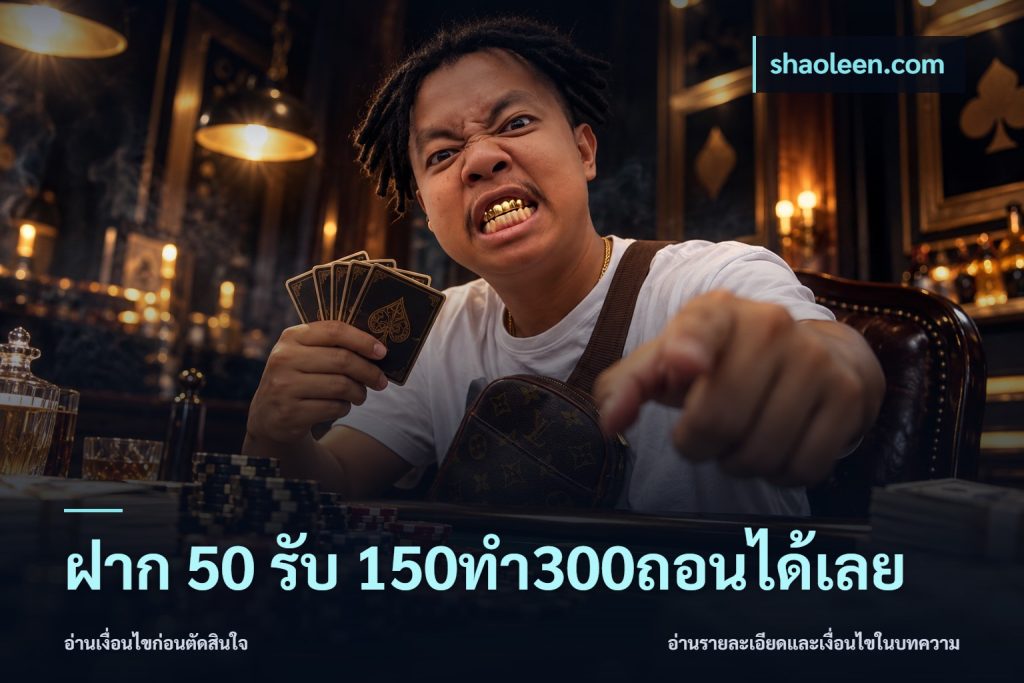 ฝาก 50 รับ 150ทำ300ถอนได้เลย