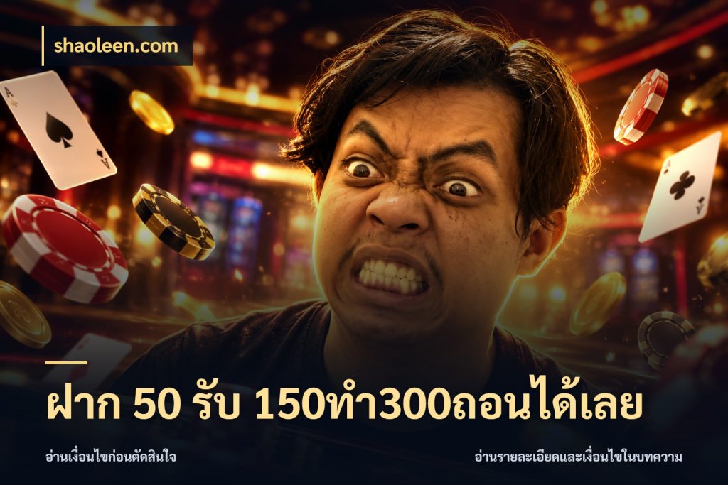ฝาก 50 รับ 150ทำ300ถอนได้เลย