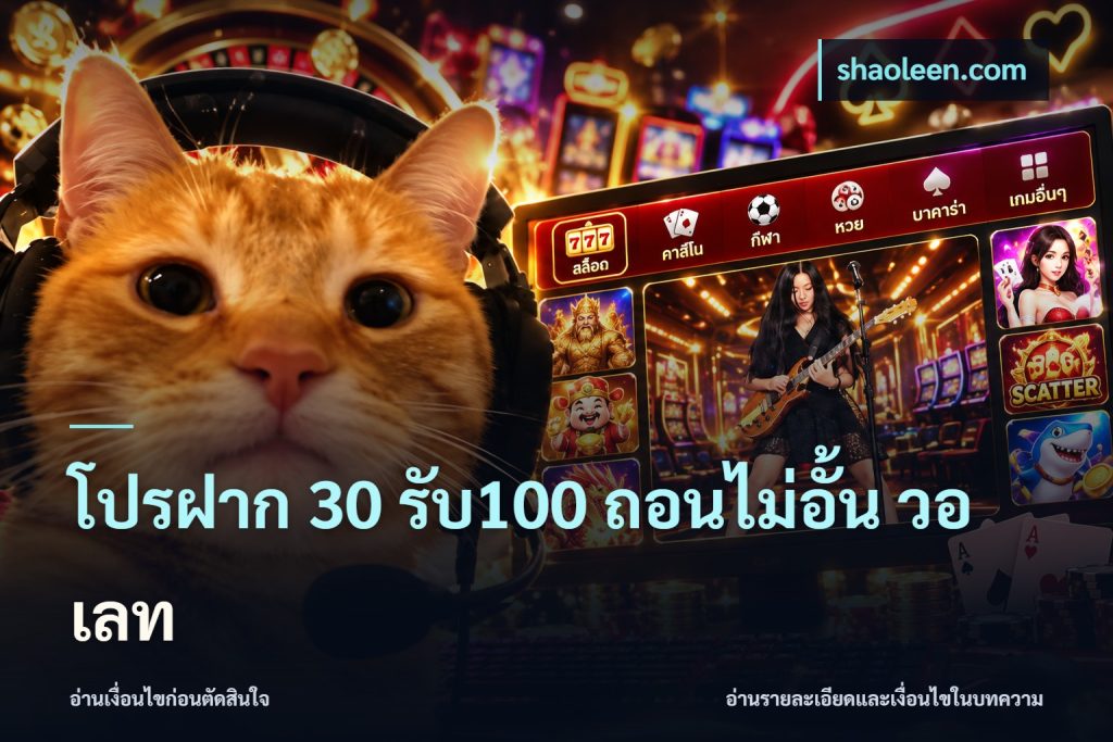 โปรฝาก 30 รับ100 ถอนไม่อั้น วอ เลท