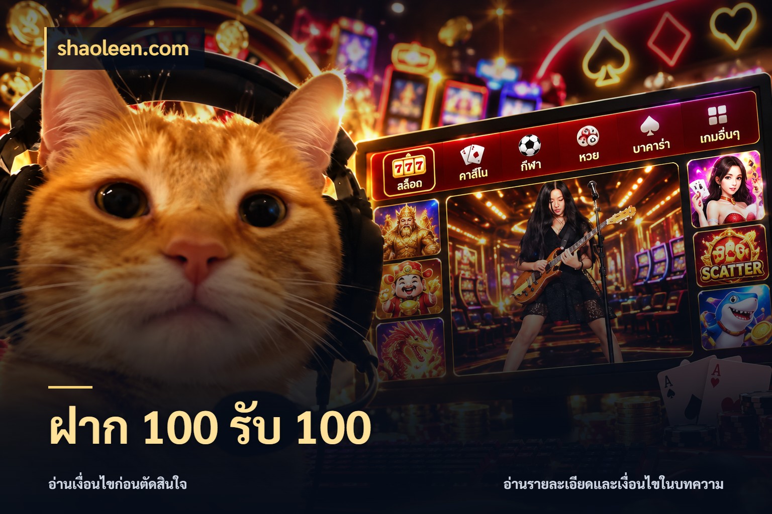 ฝาก 100 รับ 100 โปรกับเกมที่ชอบเลือกให้ตรงสไตล์ สไตล์ shaoleen.com