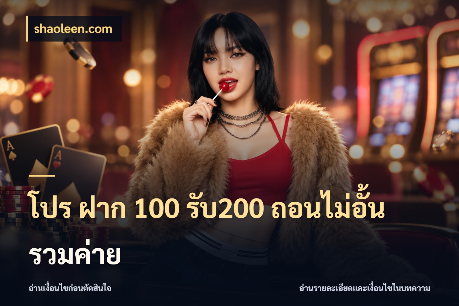 โปร ฝาก 100 รับ200 ถอนไม่อั้น รวมค่าย สายโบนัสเลือกจังหวะสนุกได้อย่างไร กับ shaoleen.com