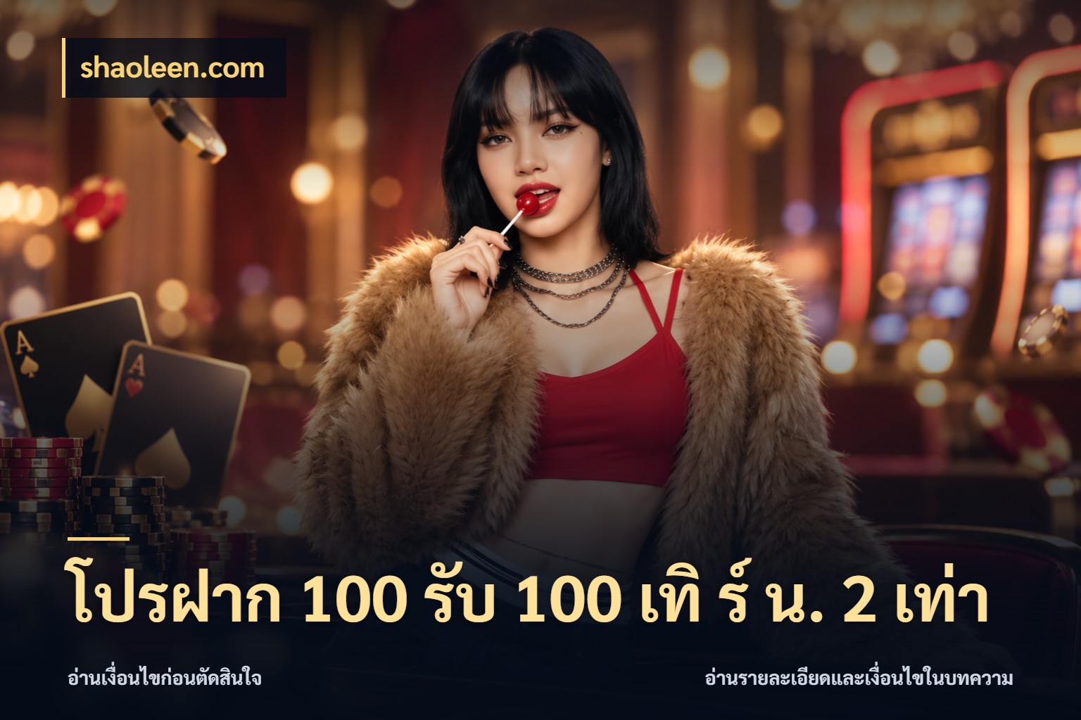 โปรฝาก 100 รับ 100 เทิ ร์ น. 2 เท่า สายโบนัสเลือกจังหวะสนุกได้อย่างไร กับ shaoleen.com