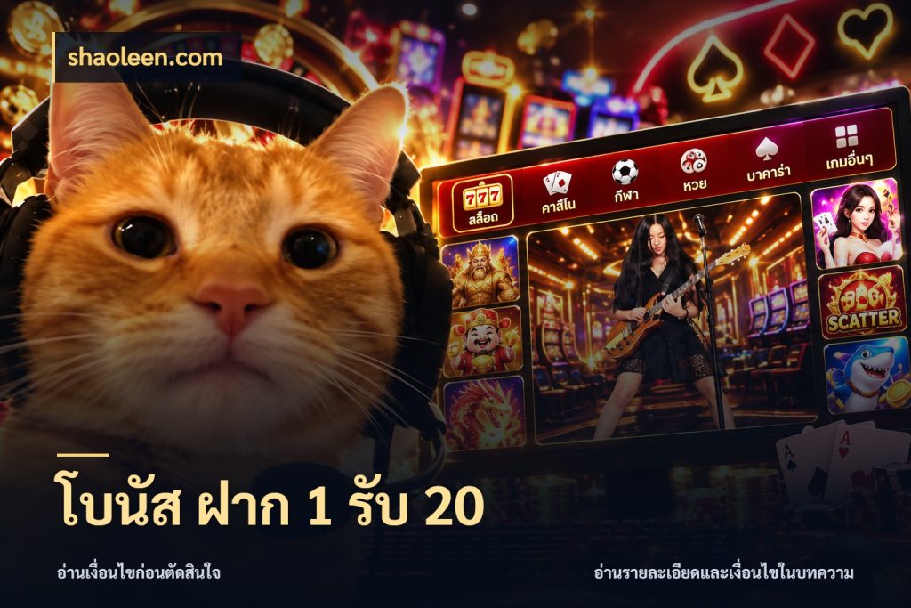 โบนัส ฝาก 1 รับ 20 shaoleen.com สนุกกับตัวเลือกโปรในสไตล์ของคุณ