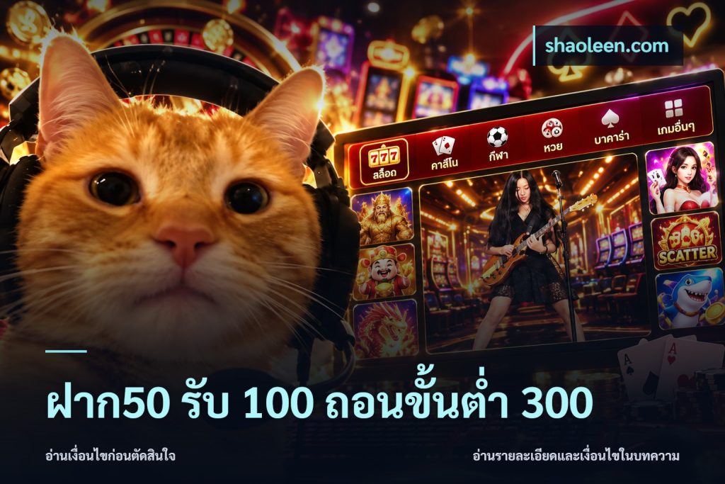 ฝาก50 รับ 100 ถอนขั้นต่ํา 300