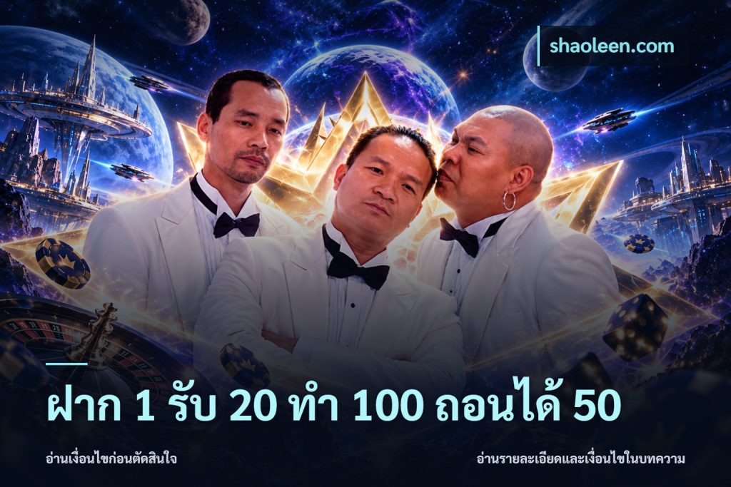 ฝาก 1 รับ 20 ทำ 100 ถอนได้ 50