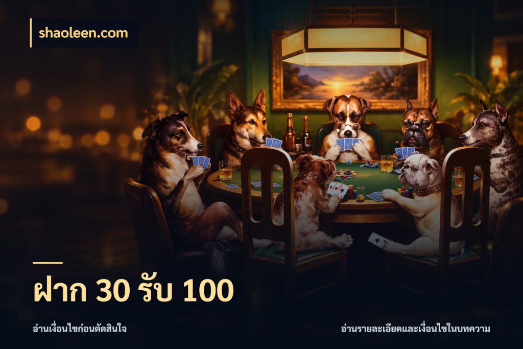 ฝาก 30 รับ 100 โปรกับเกมที่ชอบเลือกให้ตรงสไตล์ ในมุม shaoleen.com