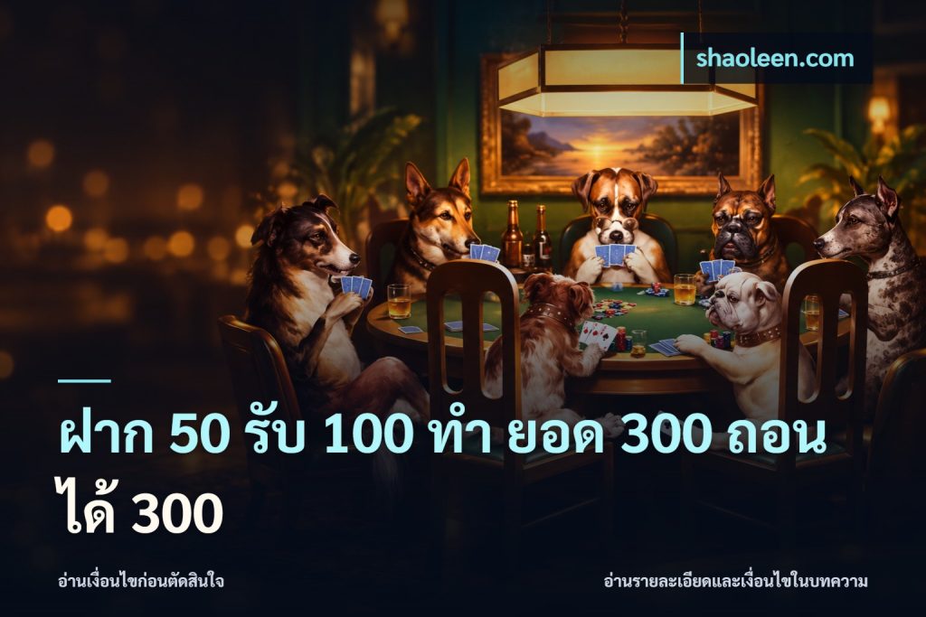 ฝาก 50 รับ 100 ทํา ยอด 300 ถอนได้ 300