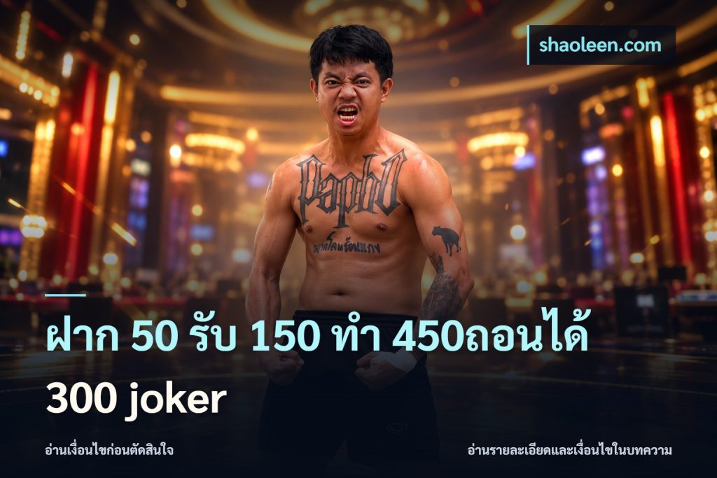 ฝาก 50 รับ 150 ทํา 450ถอนได้ 300 joker