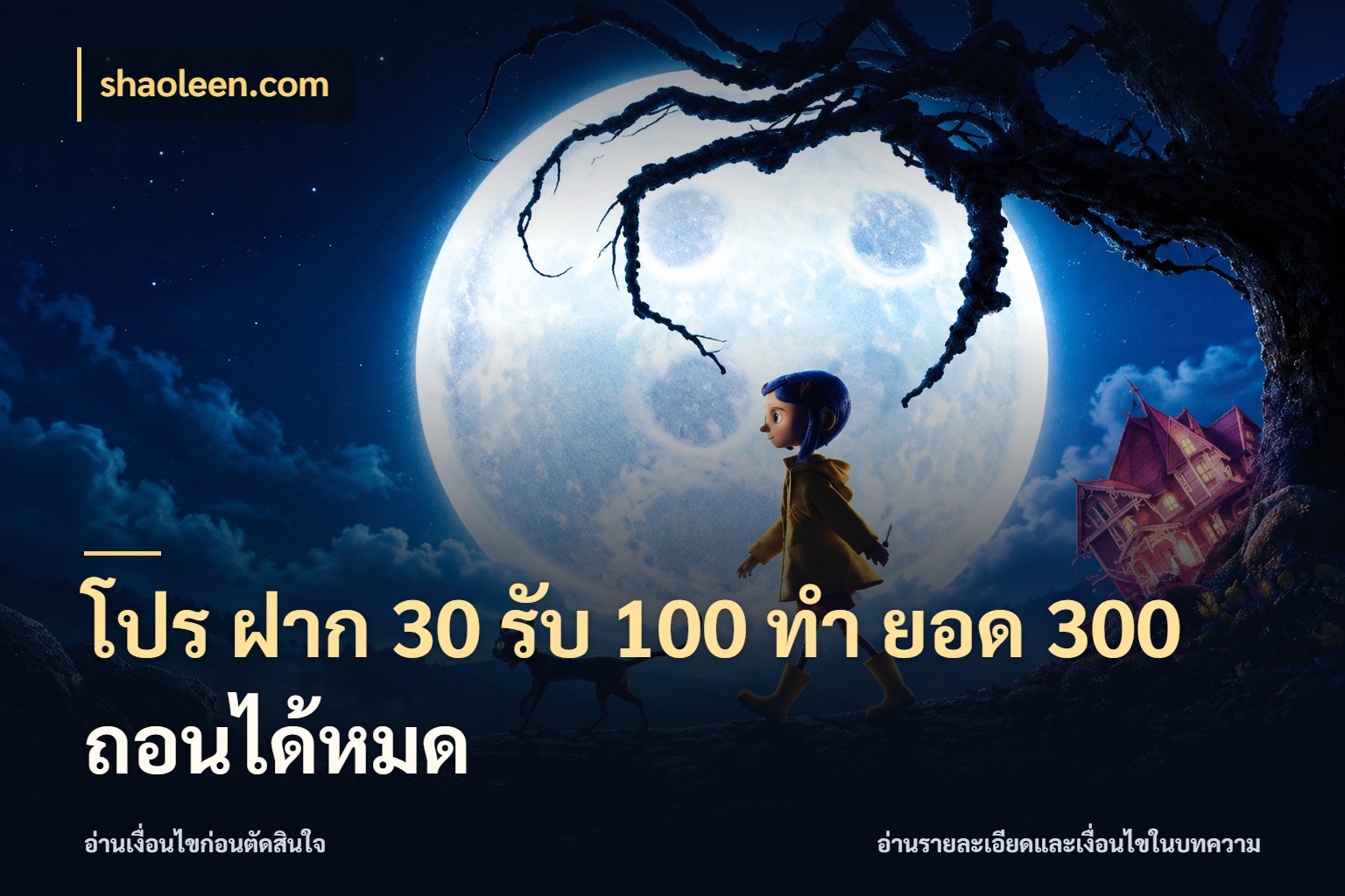 โปร ฝาก 30 รับ 100 ทํา ยอด 300 ถอนได้หมด shaoleen.com จับคู่โบนัสกับสไตล์เกมที่ชอบ