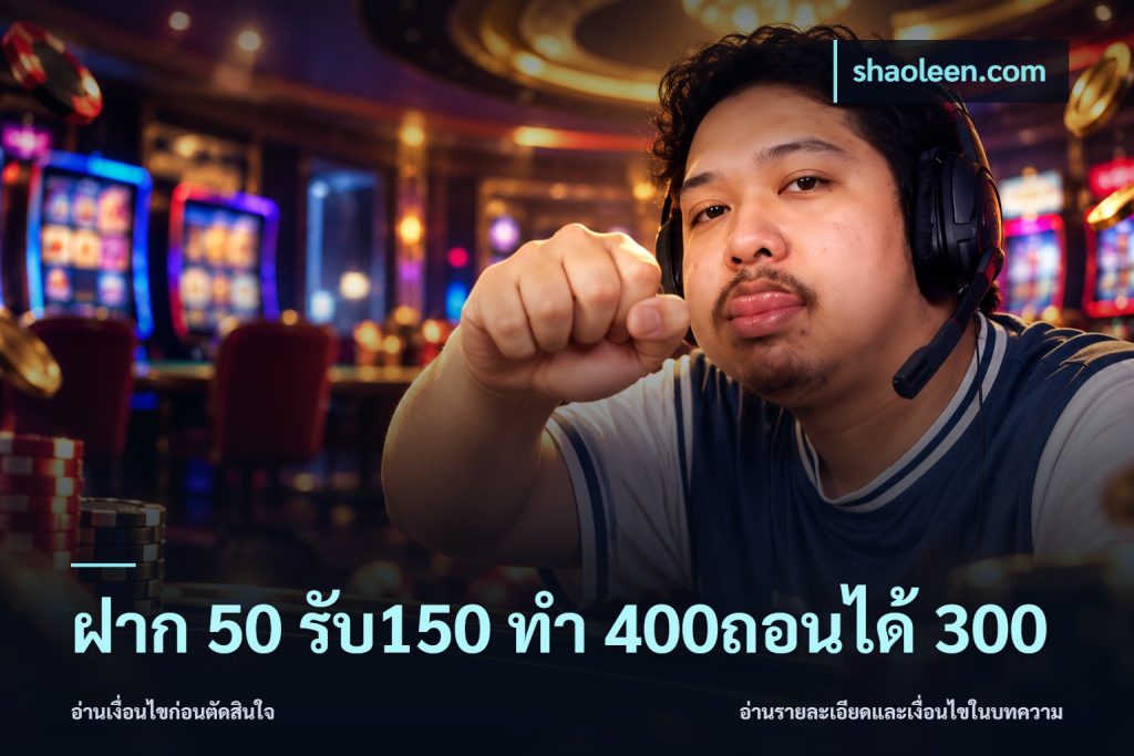 ฝาก 50 รับ150 ทํา 400ถอนได้ 300